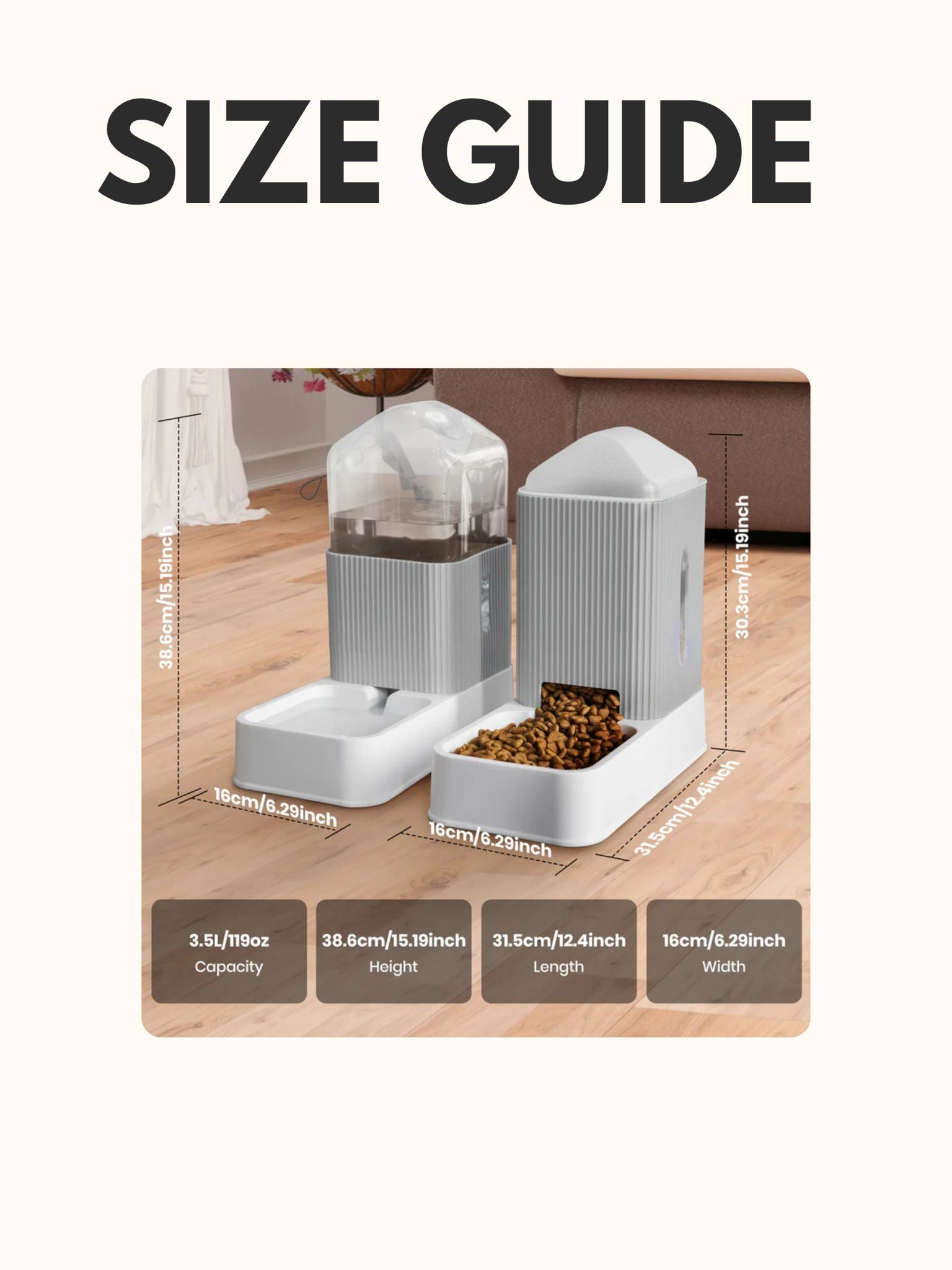 Automatic Dog/Cat Feeder and Water Dispenser Combo