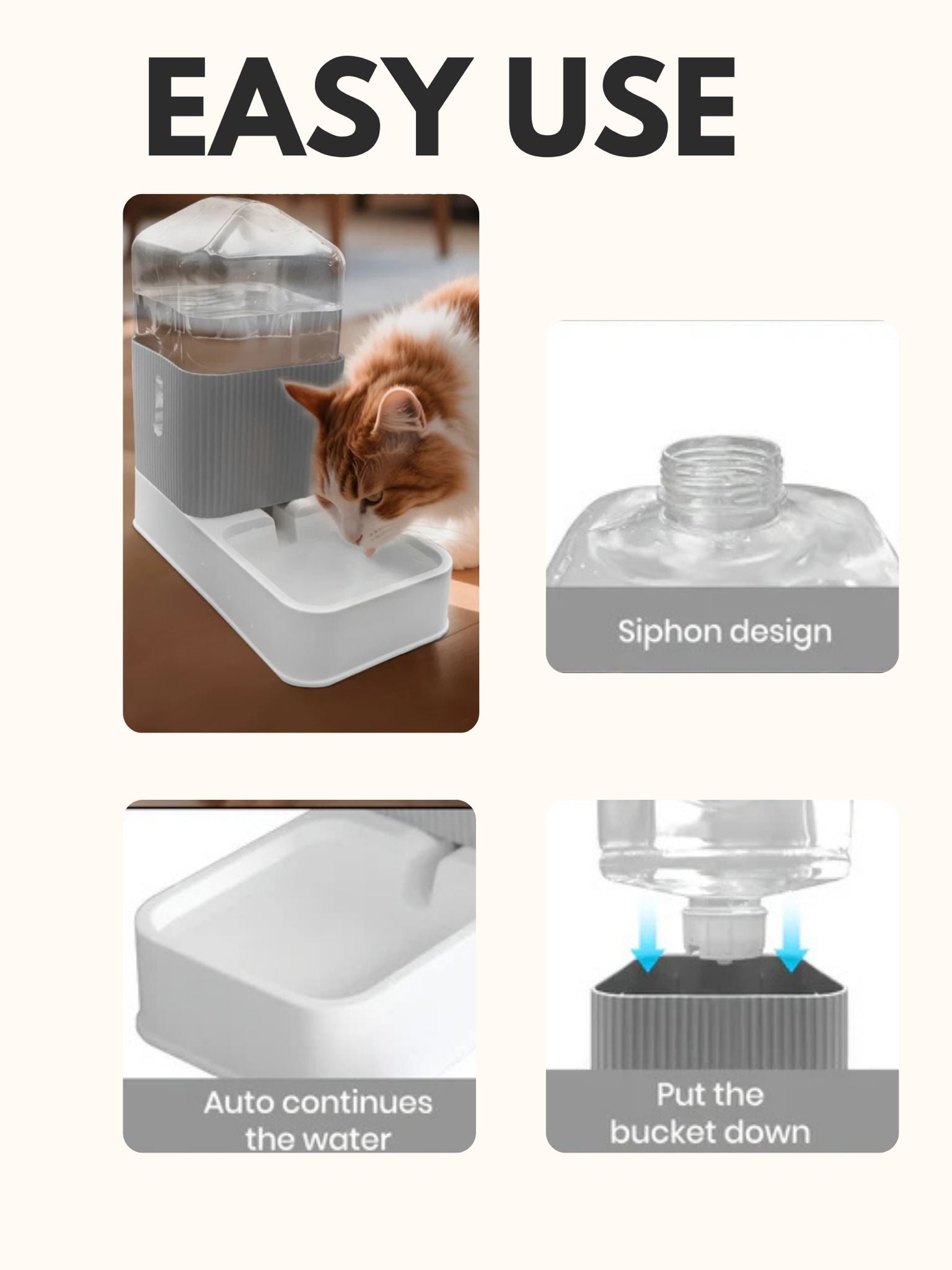 Automatic Dog/Cat Feeder and Water Dispenser Combo