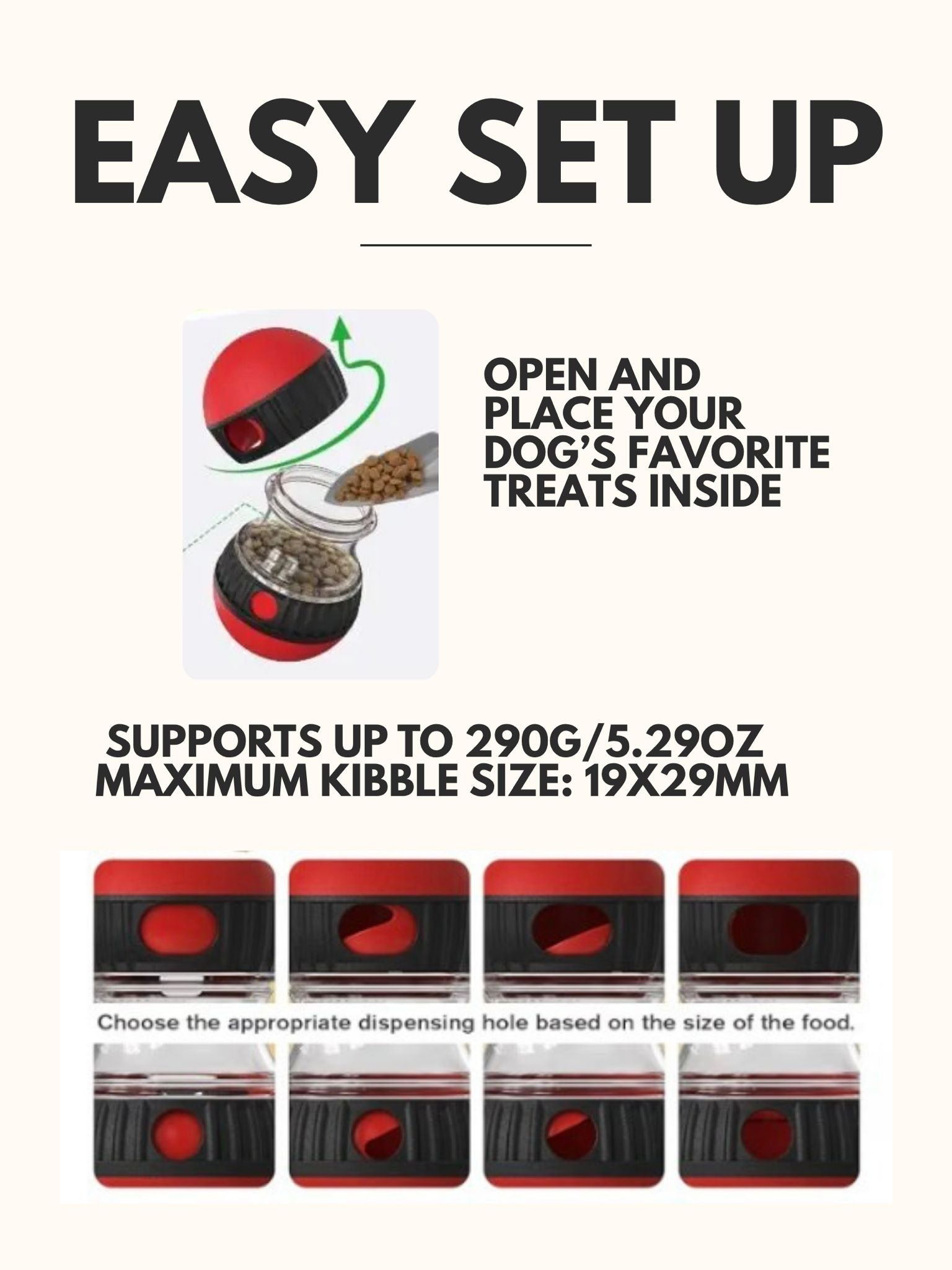 Interactive Dog Treat Dispenser Ball