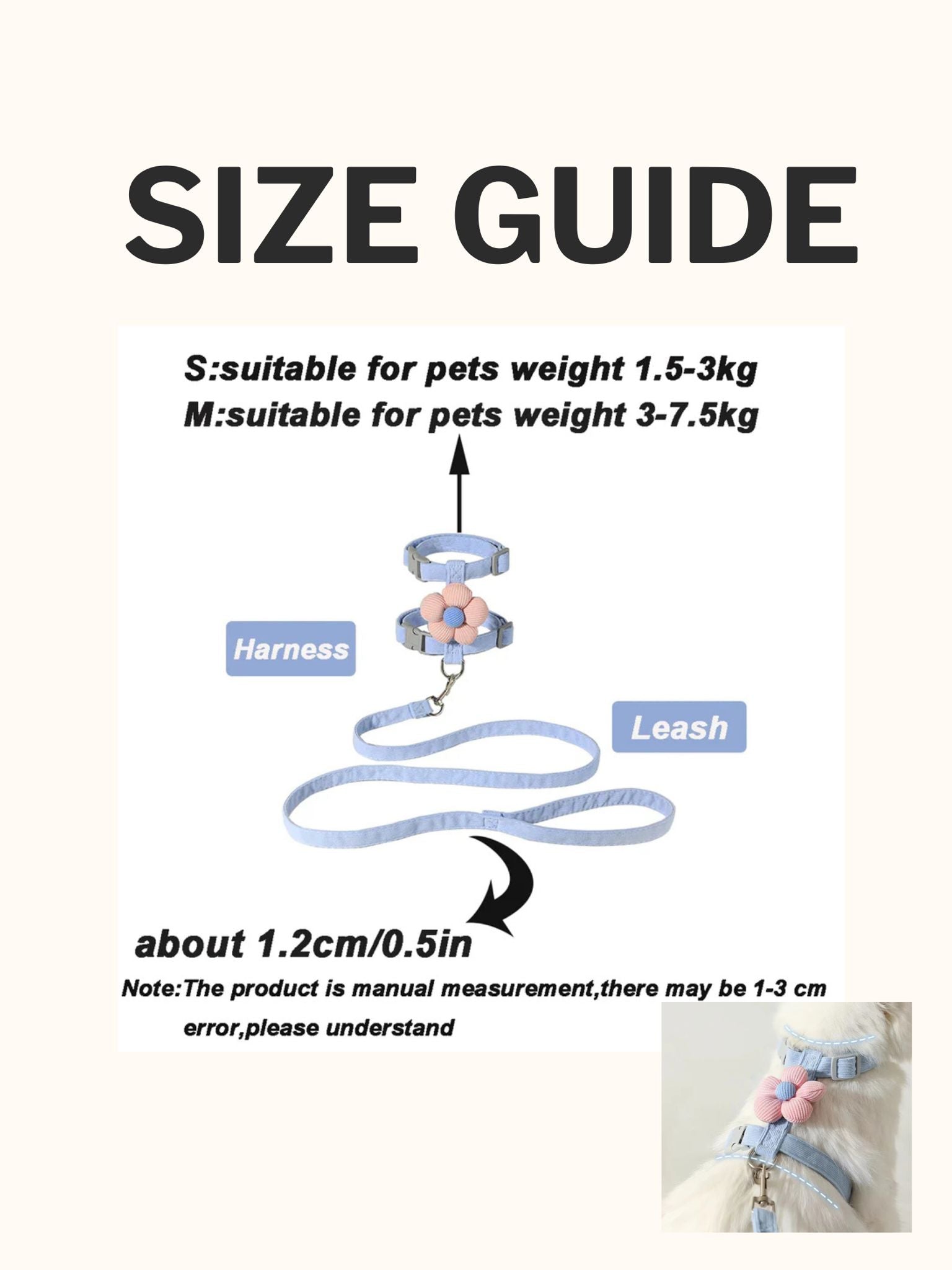 Dog/Cat Adjustable Harness and Leash Set